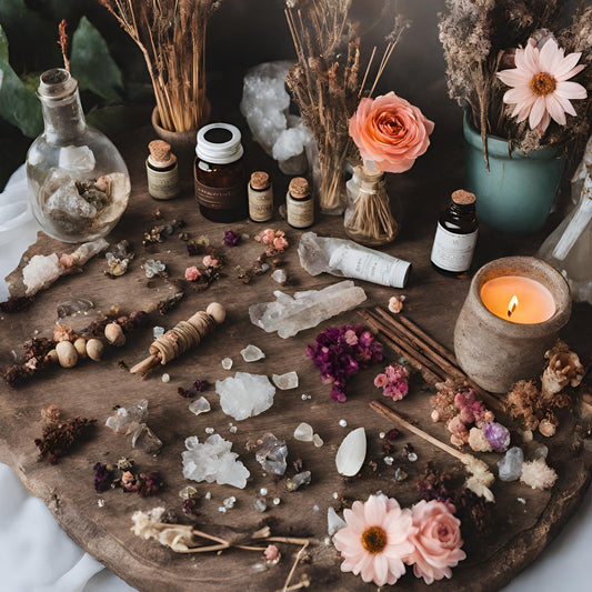 manifesting with crystals, essential oils and incense
