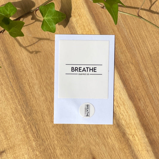 White essential oil roller label - Breathe