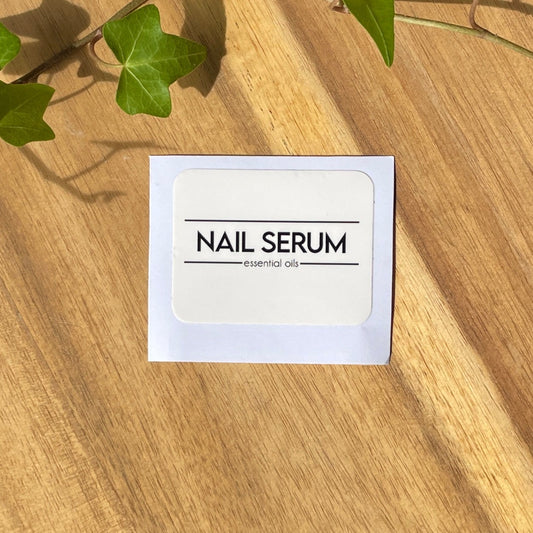 white nail serum label